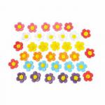 Dekoracja cukrowa, wiosenne kwiatki kolorowe (36 szt.) - Slado - ...